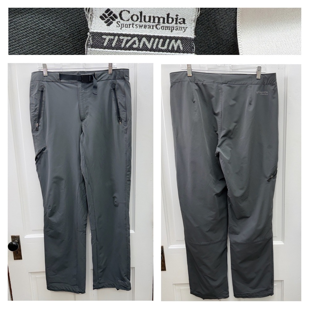 Columbia Titanium Head Wall Mens 34 x 32 Omni Shield Hiking Outdoor Pants Grey